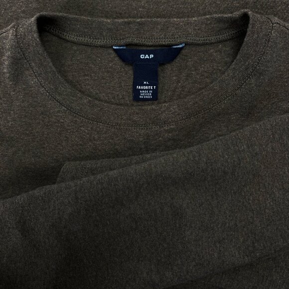 GAP XL L M Favorite TEE Brown 100% Cotton SOFT Warm COZY Long Sleeve Heavyweight - Picture 3 of 7